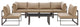 Modway Fortuna 7-Piece outdoor Patio Sectional Sofa Set, Brown Mocha