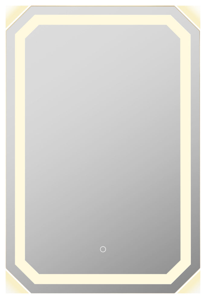 Luma Octogan Frameless LED Bathroom Vanity Mirror, 24"