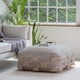 Trestles 34" x 34" x 16" Beige and Gray Ottoman