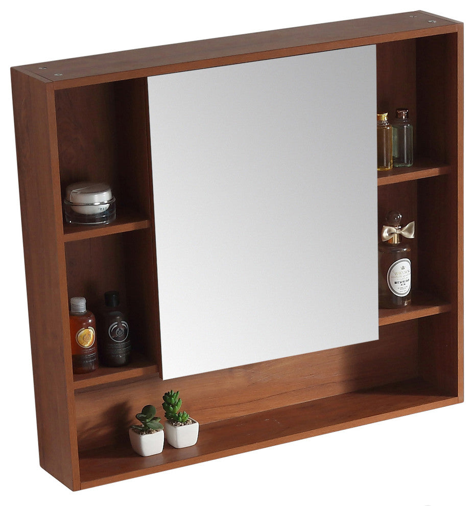 Fine Fixtures Surface Mount Bathroom Medicine Cabinet, Walnut.