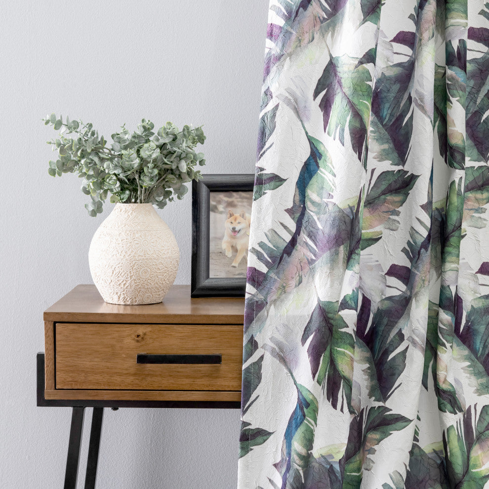 Tropic Crushed Taffeta Tailored Panel, Green, 48" X 63"