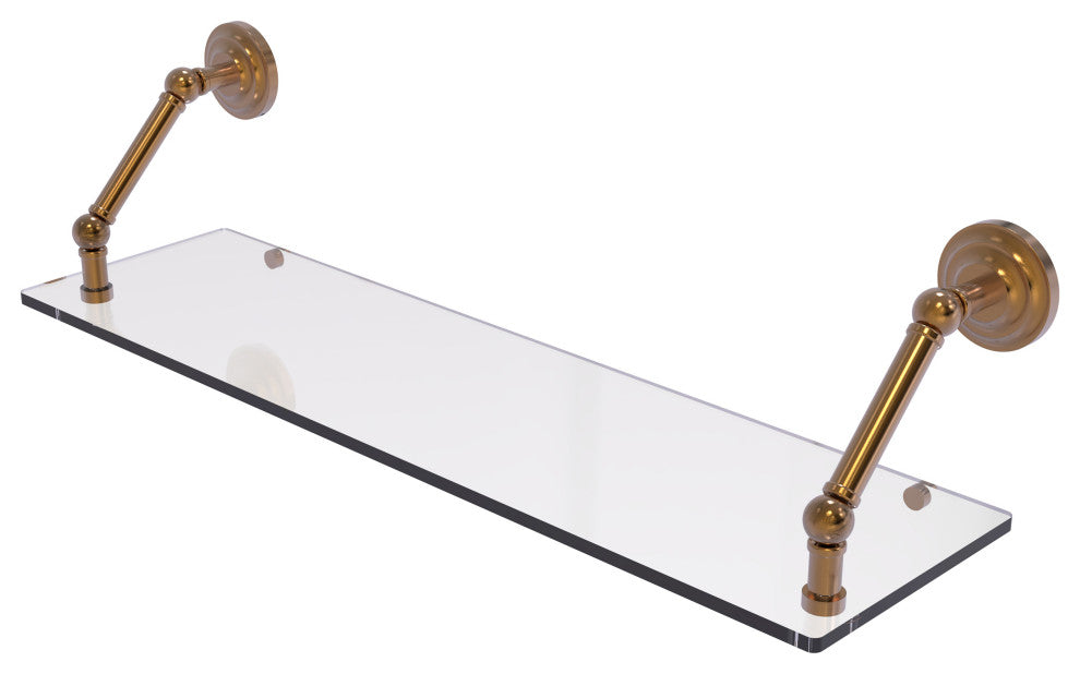 Prestige Que New 30" Floating Glass Shelf, Brushed Bronze