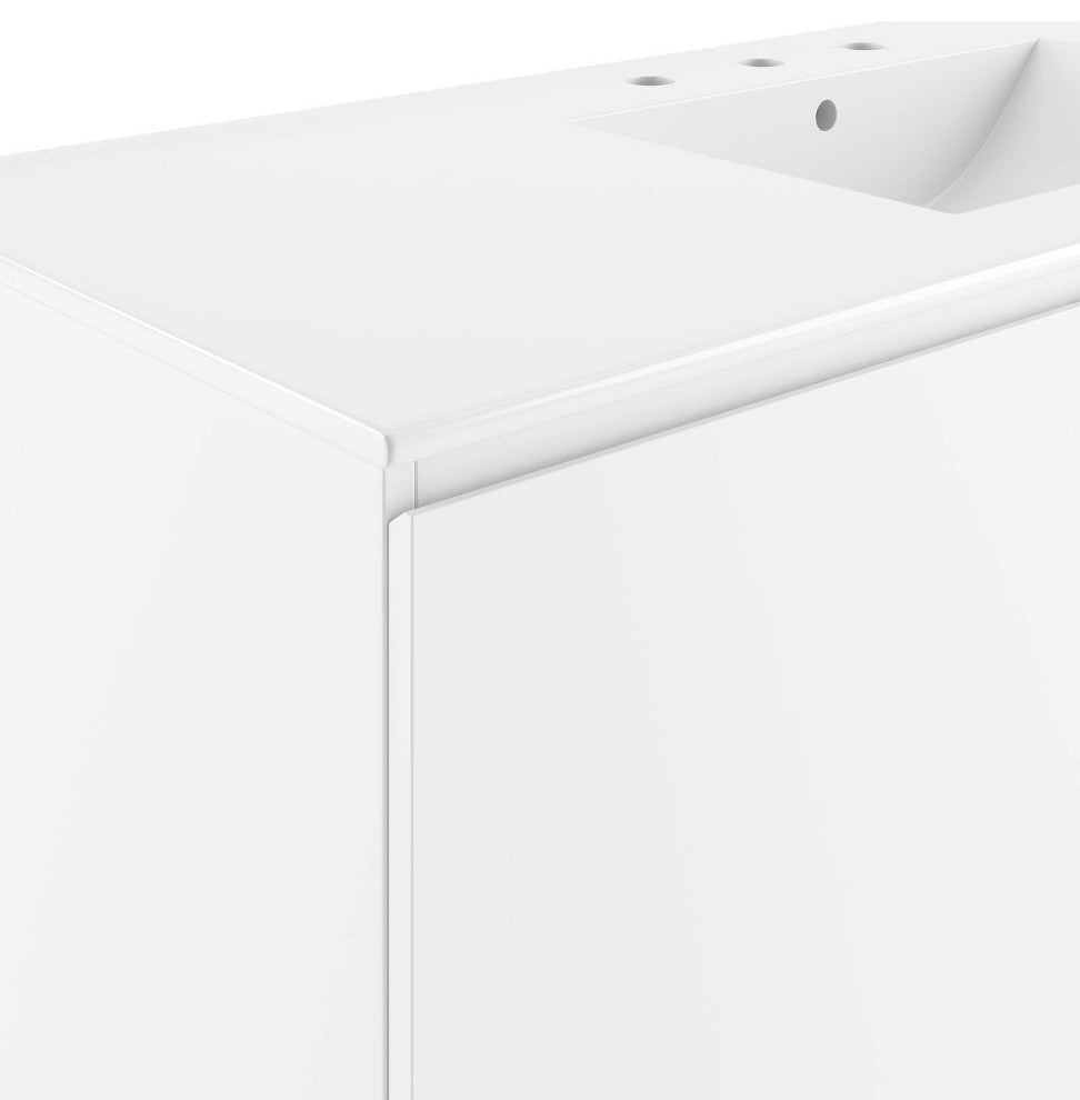 Bryn 48" Wall-Mount Bathroom Vanity, White White