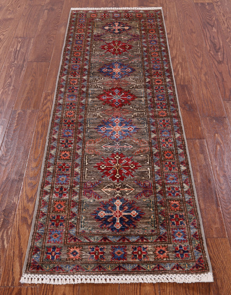 2' 0" X 5' 10" Super Kazak Hand-Knotted Wool Runner Rug Q10301