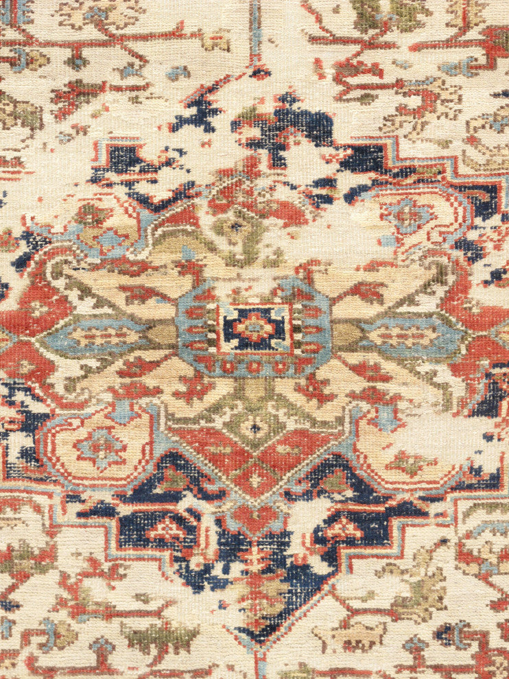 Pasargad Home Serapi Collection Hand-Knotted Ivory Wool Area Rug, 8'3"x10'