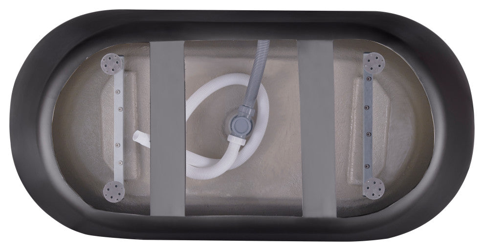 Giving Tree 59 inch Freestanding Acrylic Bathtub Stand Alone Soaking Tub, Grey