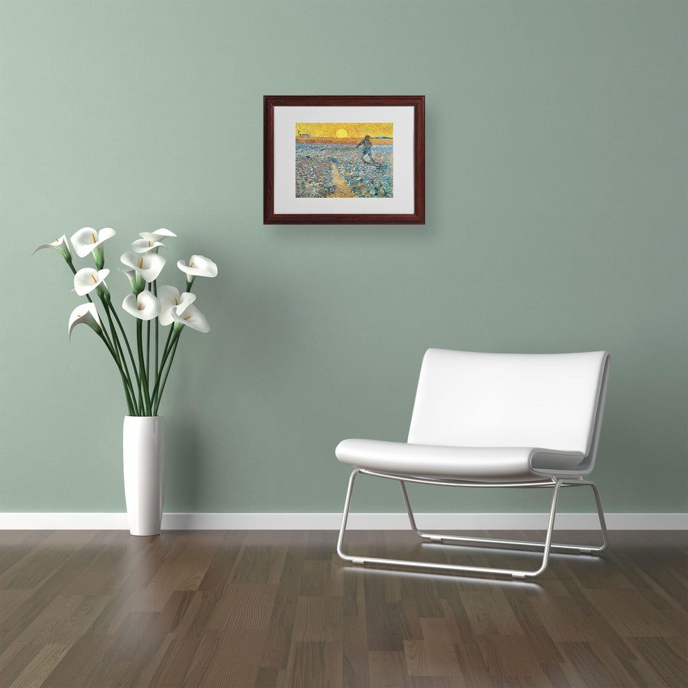 'Sower, 1888' Matted Framed Canvas Art by Vincent van Gogh