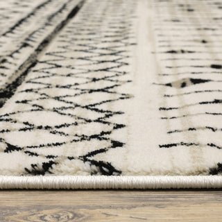 Garson Tribal Distressed Area Rug, Ivory, 7'10"x10'