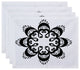 18"x14" Ikat Mandala, Geometric Print Placemat, Black, Set of 4