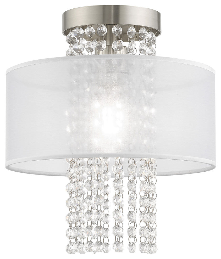 Livex Lighting Brushed Nickel 1-Light Ceiling Mount
