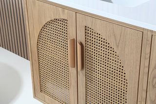 Nara Mid-Century Freestanding Bathroom Vanity, Pecan Oak, 72"