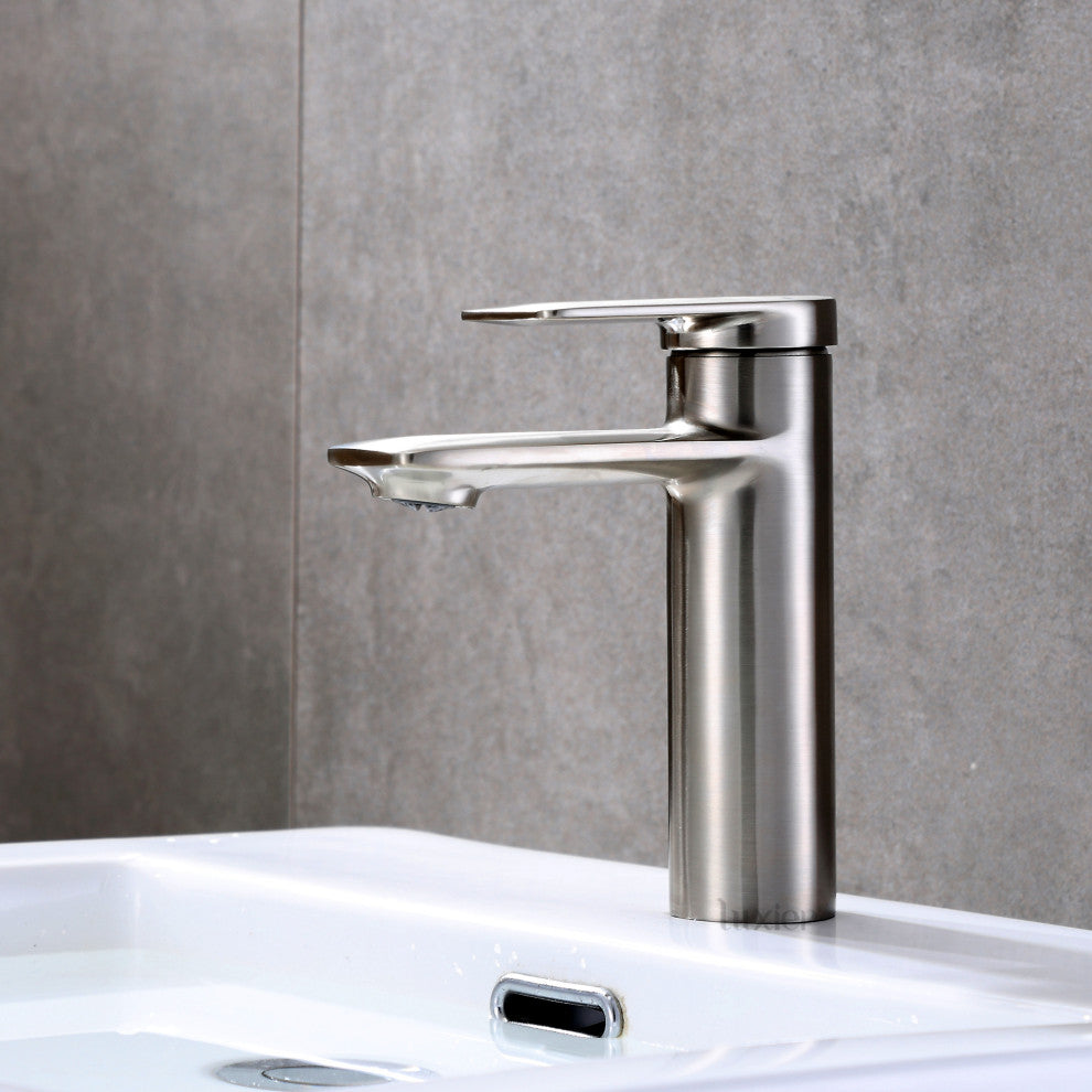 Luxier BSH07-S Single-Handle Bathroom Faucet with Drain, Brushed Nickel