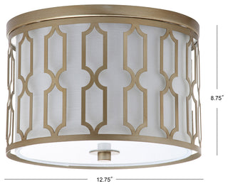 Link 3-Light Metal Flush Mount, Soft Gold, 12.75"w