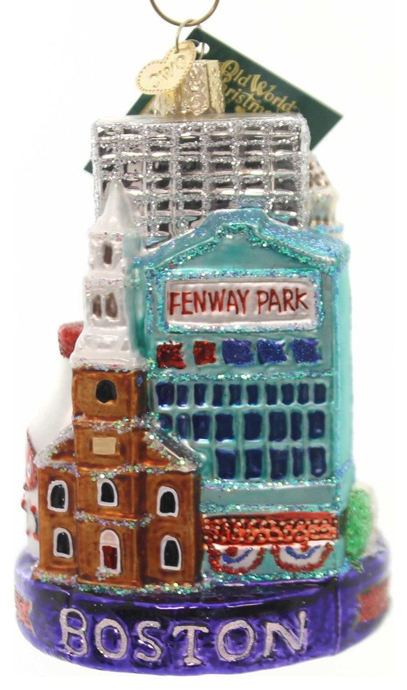 Old World Christmas Boston City Glass Ornament Massachusetts Fenway 20094.