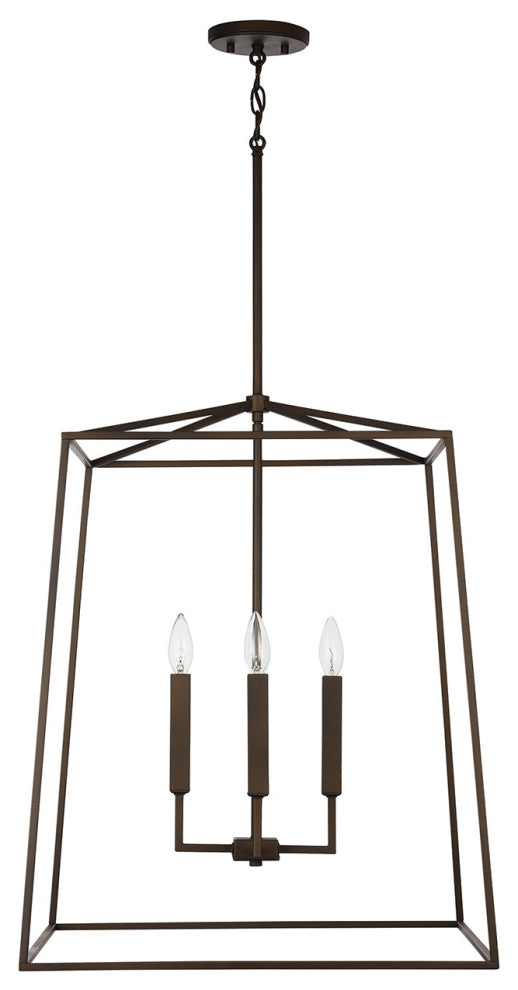 Capital Lighting 537643 Thea 4 Light 22"W Taper Candle Chandelier - Aged Brass