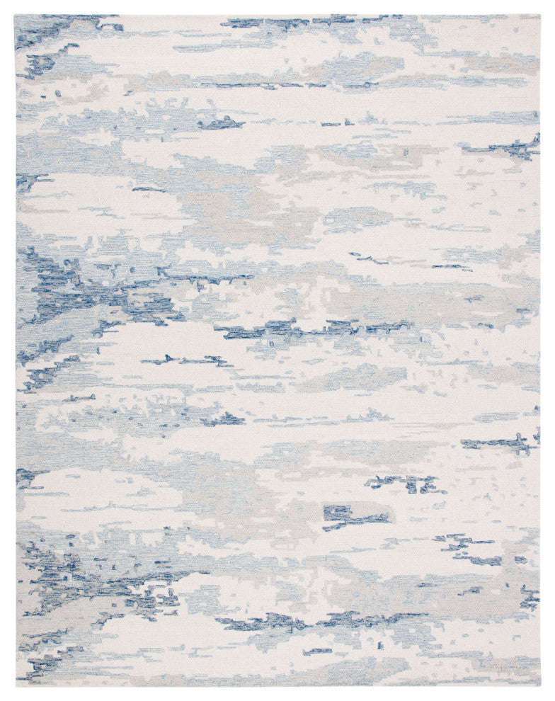 Safavieh Couture Abstract Collection, ABT465 Rug, Ivory/Blue, 8'x10'