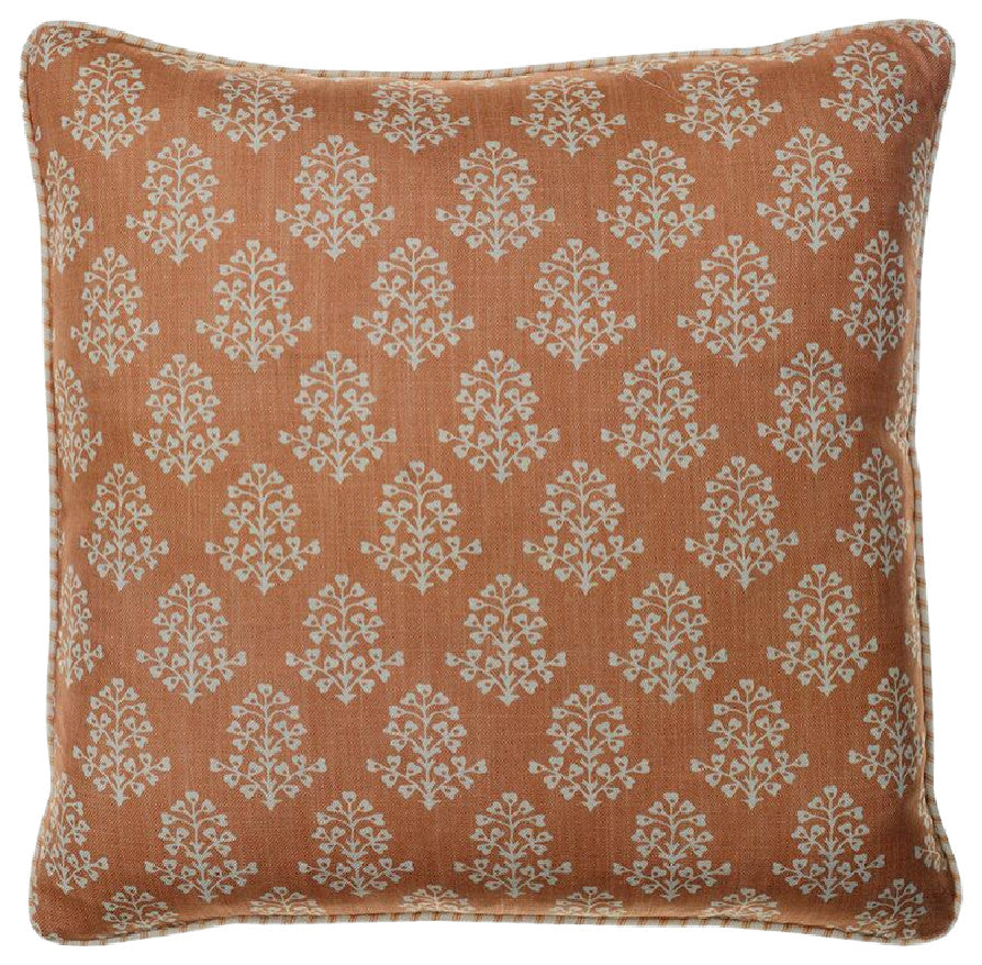 Floral Print Throw Pillow | Andrew Martin Sprig, Orange