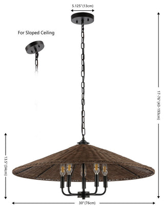 Safavieh Palmera 5 Lt 30" Pendant