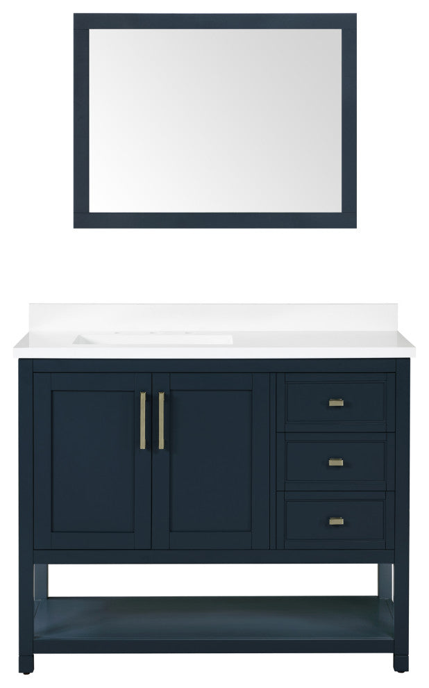 Ove Decors Stanley 42" Single Sink Bathroom Vanity, Midnight Blue