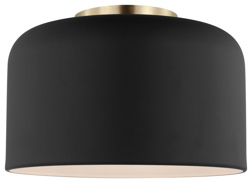 Malone Small Ceiling Flush Mount, Midnight Black