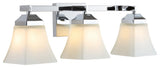 Staunton 1-Light Iron/Glass Modern Cottage LED Vanity Light, Chrome, 3-Light