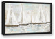 White Painted Sailboats 16x24 Black Floating Framed Canvas