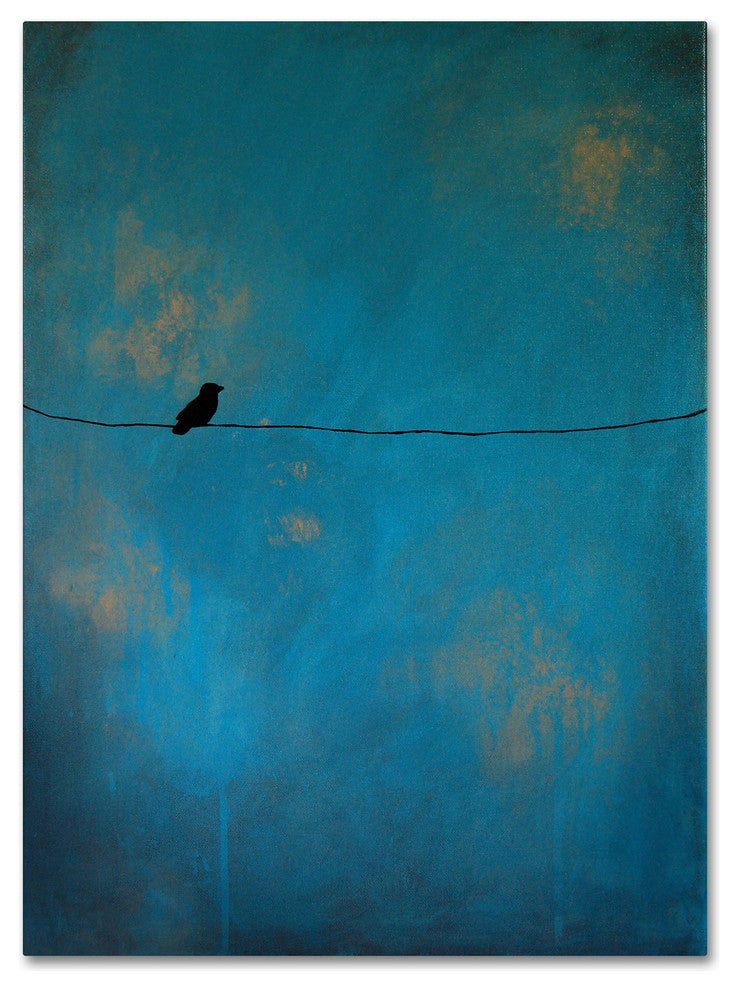 ''Lone Bird Blue'' Canvas Art by Nicole Dietz