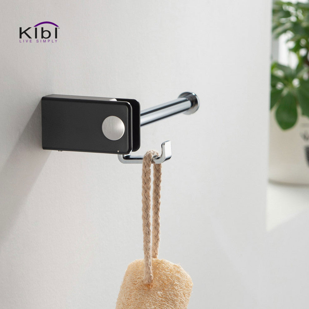 Artis Bathroom Hardware Accessory Tissue Holder With Hook, Chrome Black