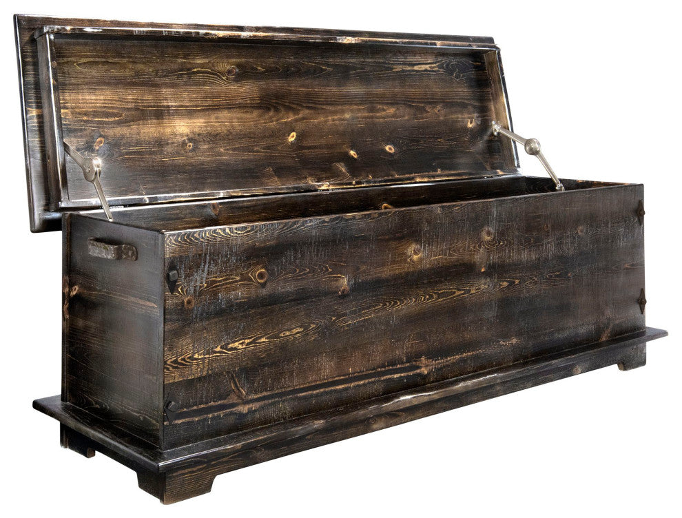 Big Sky Collection Rugged Sawn 6' Blanket Chest, Jacobean Stain