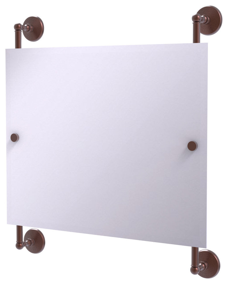 Monte Carlo Landscape Frameless Rail Mounted Mirror, Antique Copper