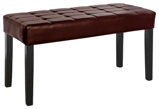 California 24-Panel Bench, Brown Leatherette
