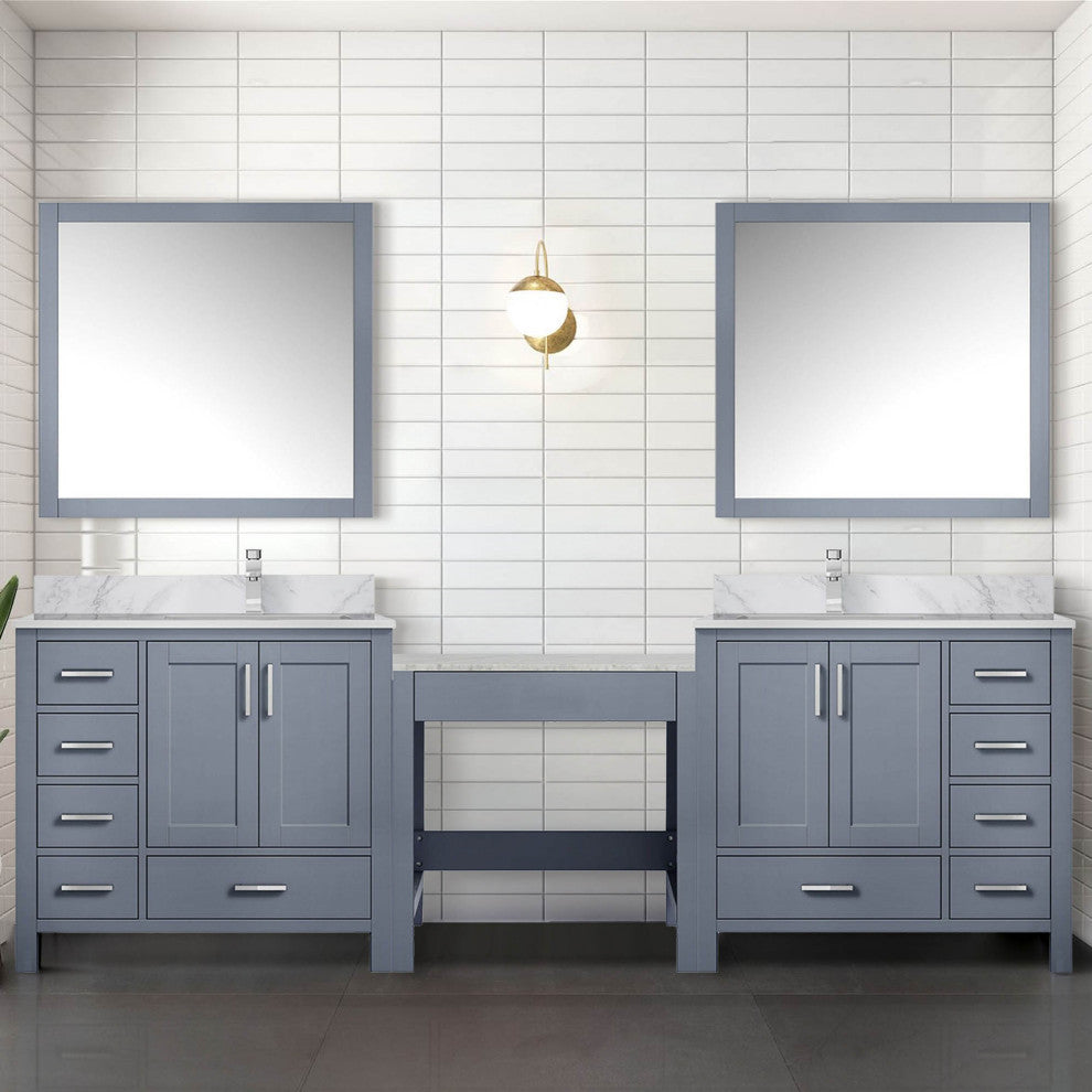 Lexora Coraline Double Bath Vanity Dark Gray 102 With Countertop & Mirror
