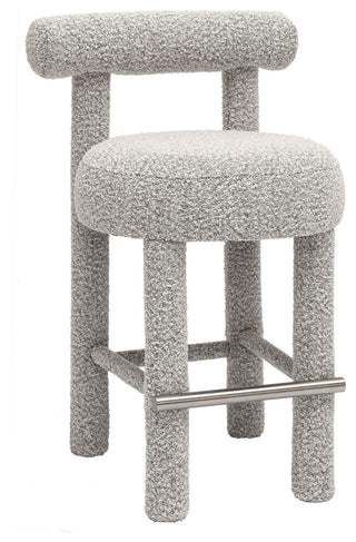 Carmel Black and White Boucle Counter Stool Black,White