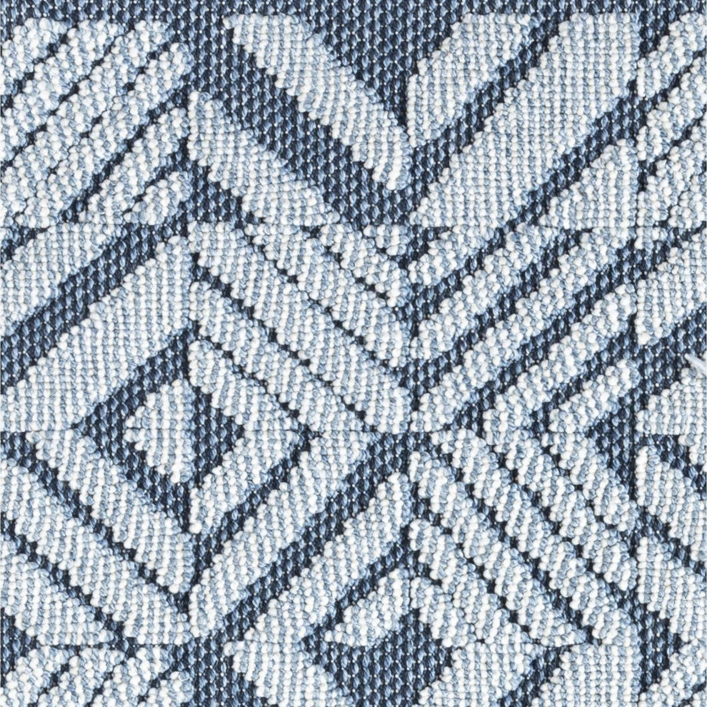 Nimes Diamond Tile Cascade Area Rug, Dark Blue, 2'x7'3"