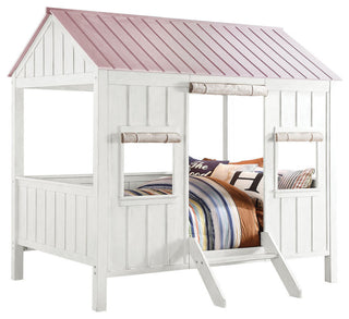 Spring Cottage Bed, White and Pink, Full