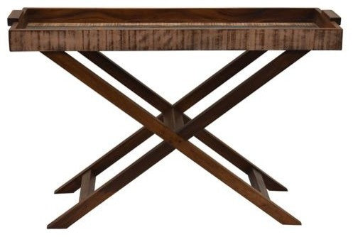 Reclaimed Peroba Wood Handmade Console Tray Table Eco-Friendly