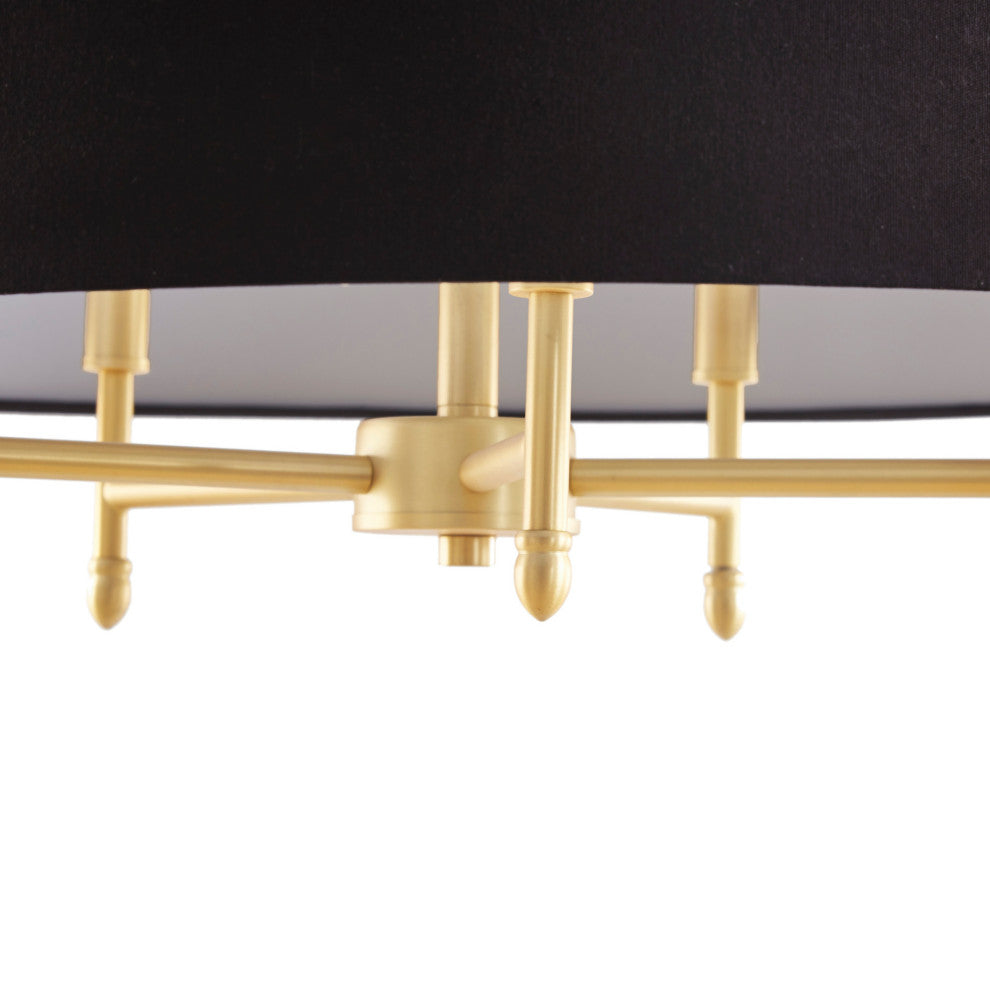 Hampton Hill 5-Light Dimmable Adjustable Height Chandelier, Gold/Black