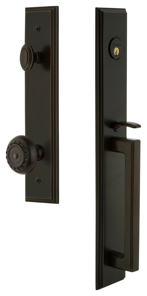Carre' 1-Piece Dummy Handleset, D Grip and Parthenon, Timeless Bronze, 849137
