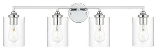 4 Light Chrome And Clear Bath Sconce