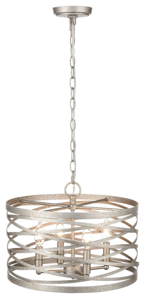 4 Light 16" Antique Nickel Pendant