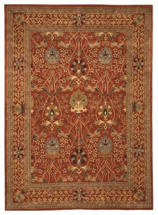 EORC Hand-tufted Wool Rust Traditional Oriental Morris Rug, Rectangular 5'x8'