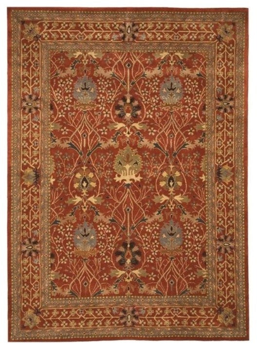 EORC Hand-tufted Wool Rust Traditional Oriental Morris Rug, Rectangular 5'x8'