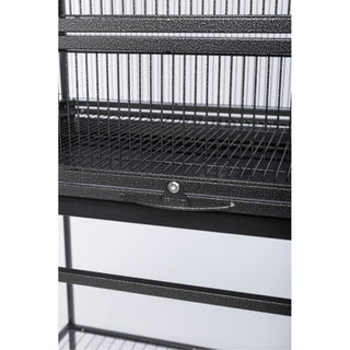 Powder-coated steel construction Flight Cage With Stand, Black