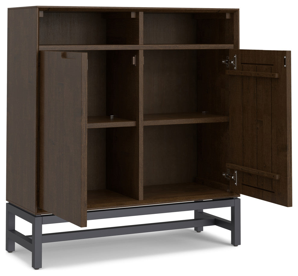 Banting Solid Hardwood Entryway Storage Cabinet, Walnut Brown