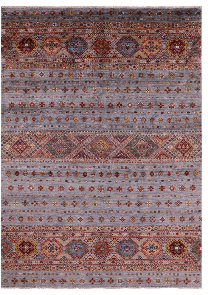 Super Kazak Khorjin Handmade Wool Rug 5' 9" X 7' 10" - Q12387