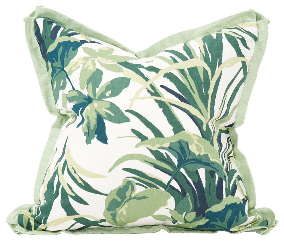 Howard Elliott Madcap Cottage Bermuda Bay Palm 20" x 20" Pillow, Down Insert