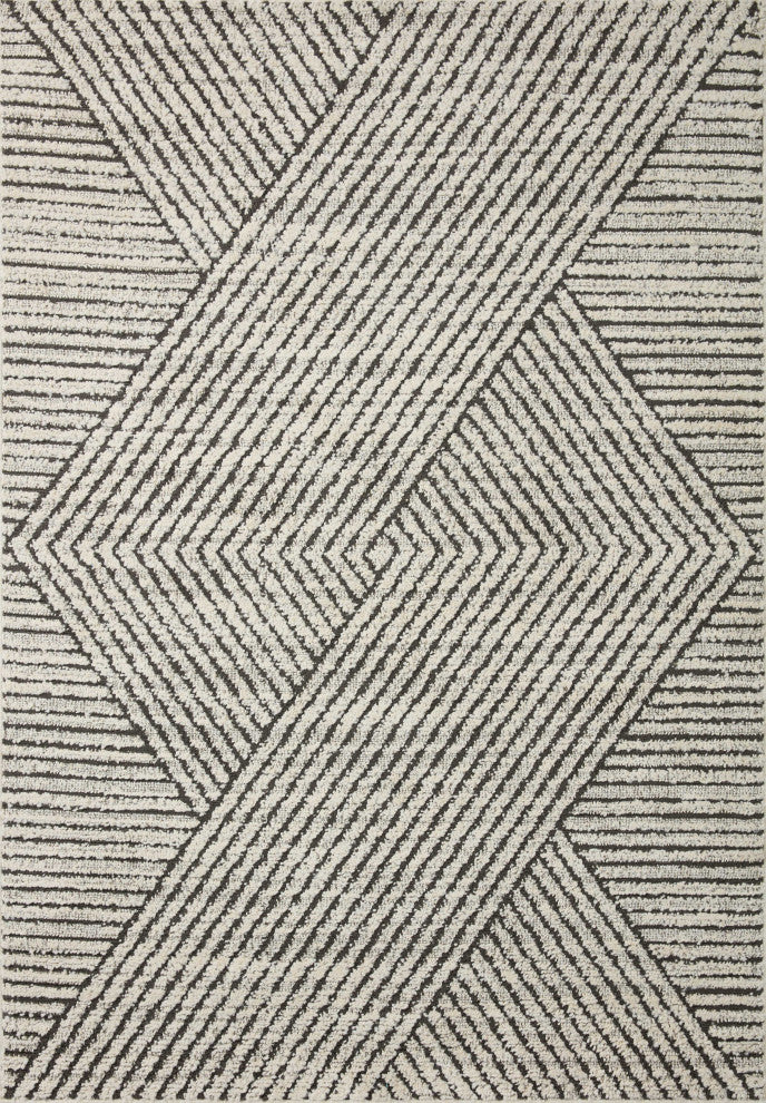 Loloi II Fabian Charcoal/Ivory 18"x18" Sample Rug