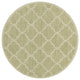 Central Park Solid and Border Grass Green Area Rug, 7'9" Round