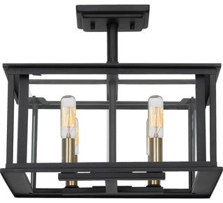 Quoizel CDL1714EK Four Light Semi-Flush Mount, Earth Black Finish
