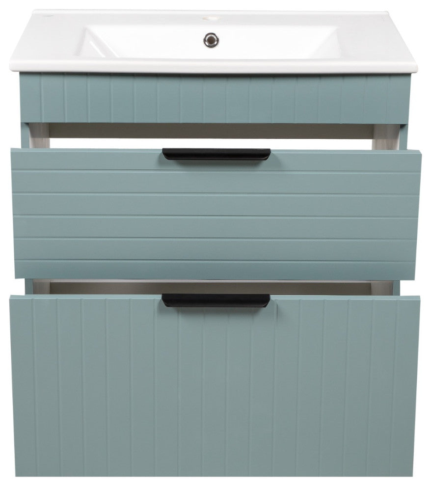 Modern Free Standing Bathroom Vanity | Trevi Light Green Matte 26"